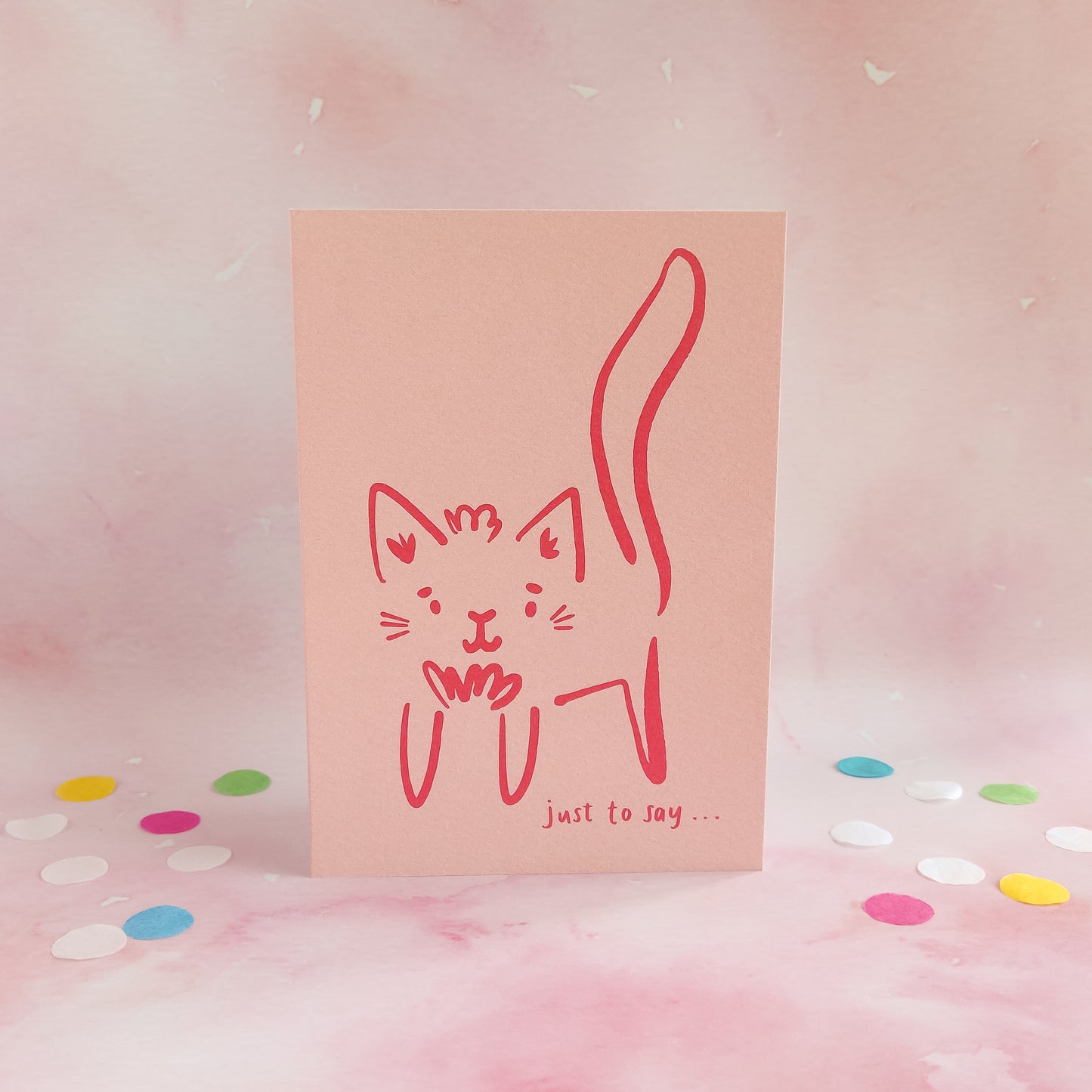 Doodle Cat Just to Say Card