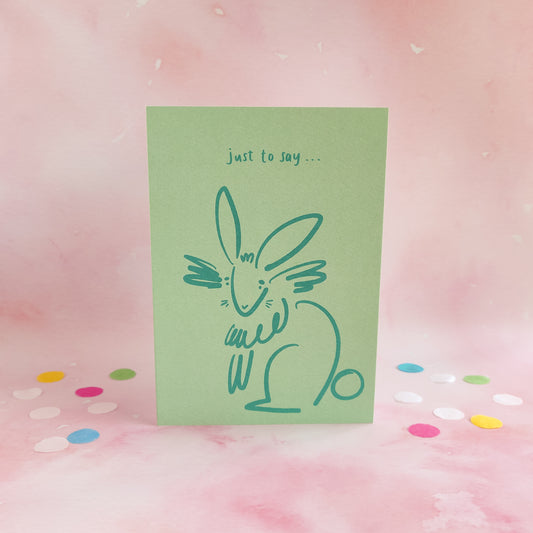 Doodle Rabbit Just to Say Card