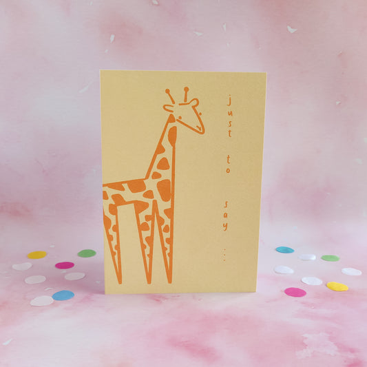 Doodle Giraffe Just to Say Card