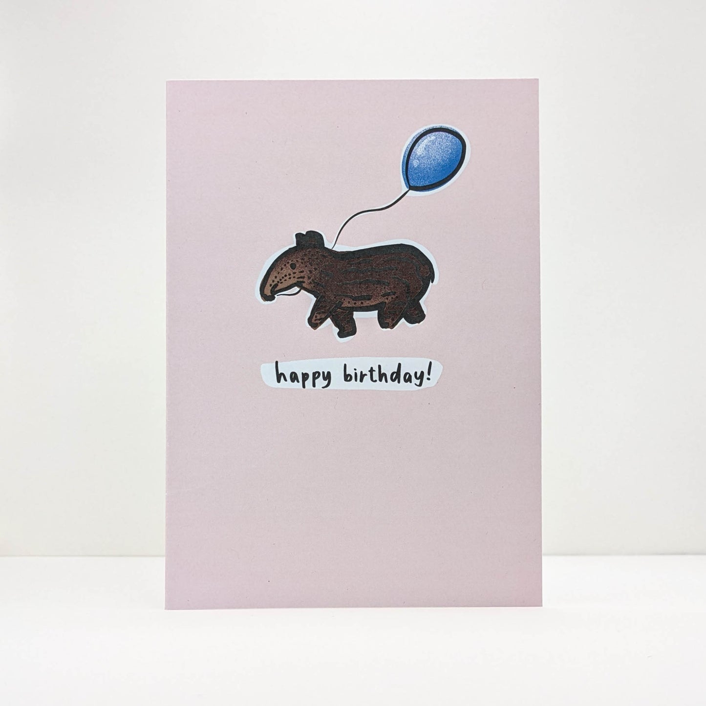 Baby Brazilian Tapir Pink Birthday Card