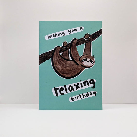 Sloth Relaxing Birthday Card