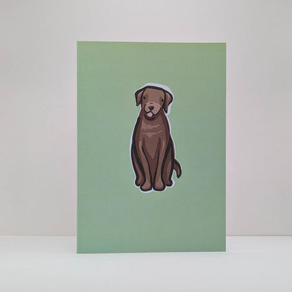 Maple the Chocolate Brown Labrador Dog Card