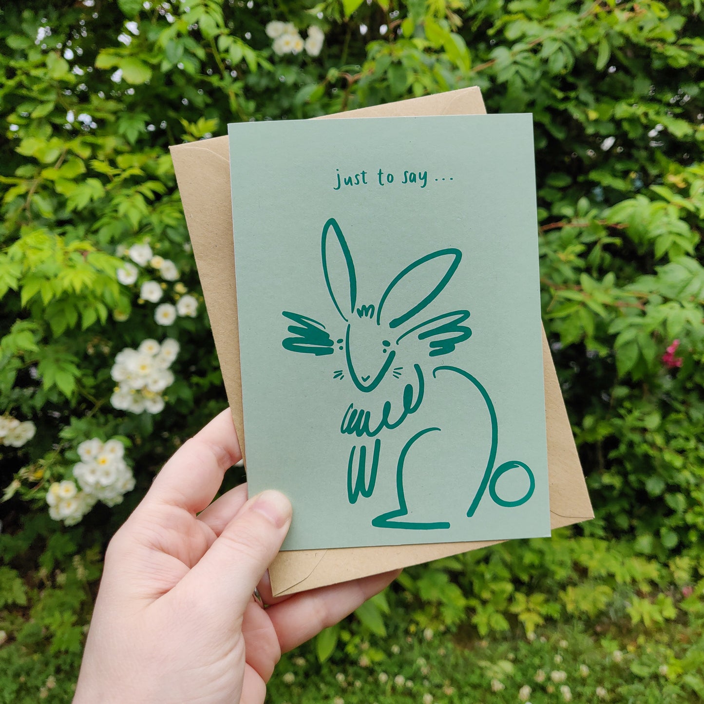 Doodle Rabbit Just to Say Card