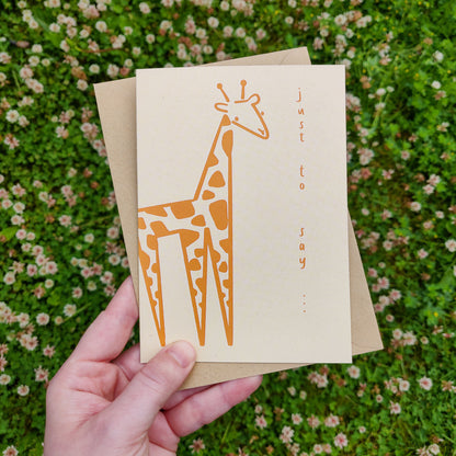 Langston the Giraffe Just to Say Card