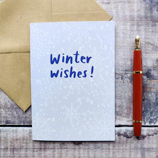 Snowflake Blue Winter Card