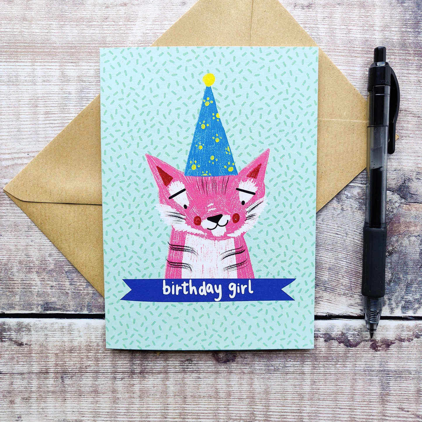 Party Tiger Girl Birthday Card